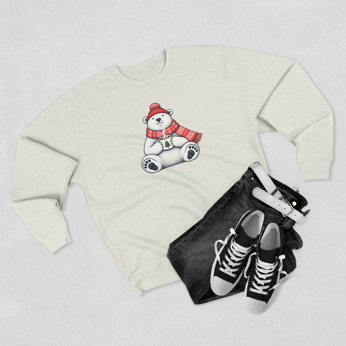 Cozy Cocoa Polar Bear Christmas Crewneck Sweatshirt