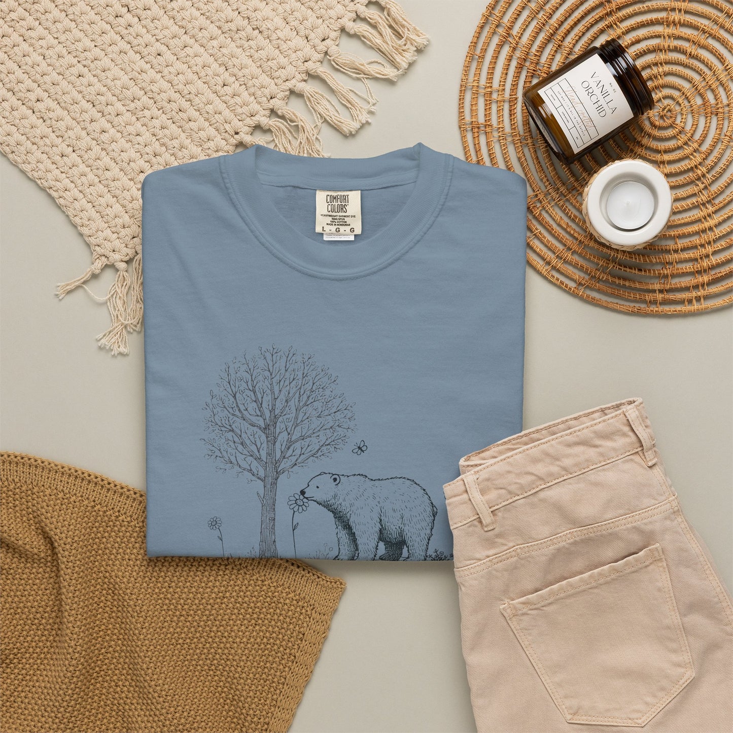 Wildflower Polar Bear Comfort Colors Tee