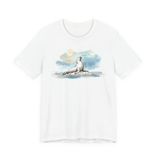 Monterey Seal Tee | Coastal Watercolor Edition