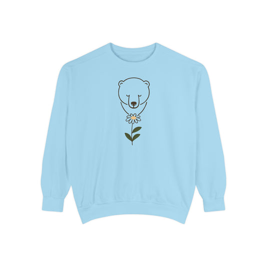 Polar Bear Daisy Comfort Colors Sweatshirt