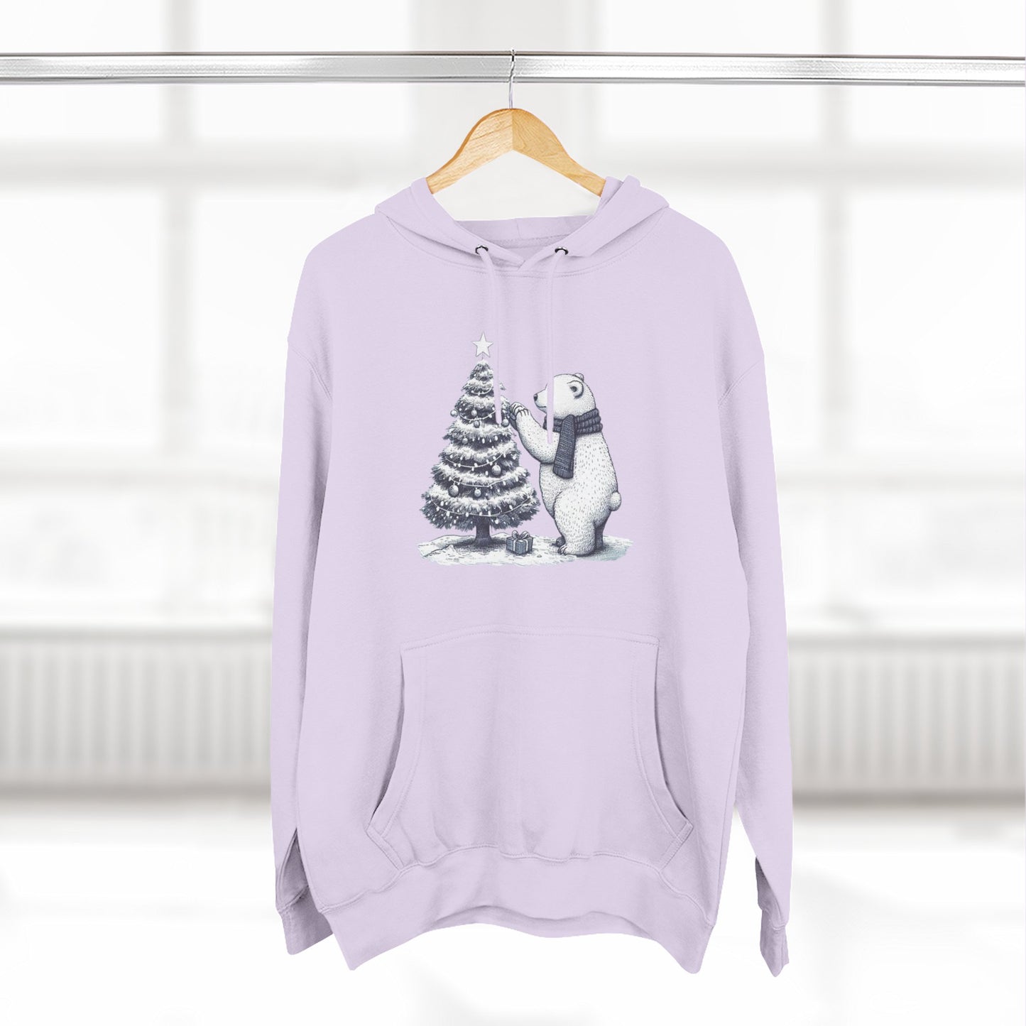 Vintage Polar Bear Christmas Tree Hoodie