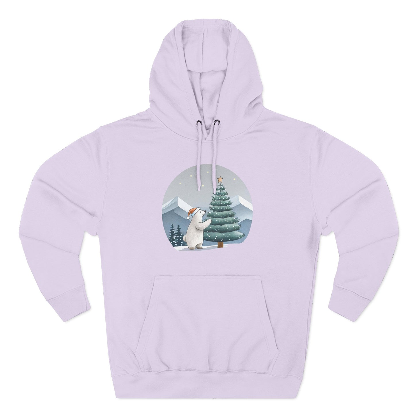 Cozy Polar Bear Christmas Tree Hoodie