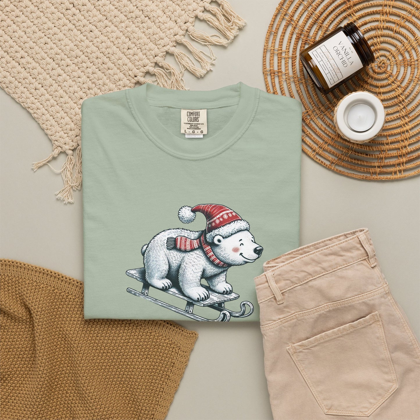 Let It Snow Polar Bear Comfort Colors Tee