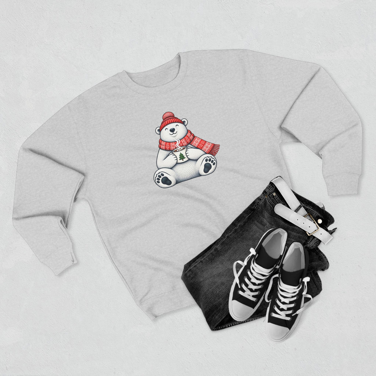 Cozy Cocoa Polar Bear Christmas Crewneck Sweatshirt