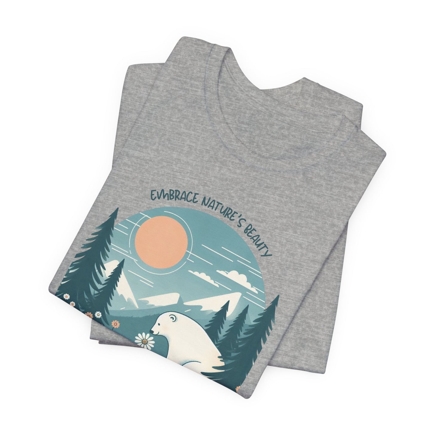 Embrace Nature’s Beauty Polar Bear Tee – Peaceful Wildflower Forest - Stompy Paws