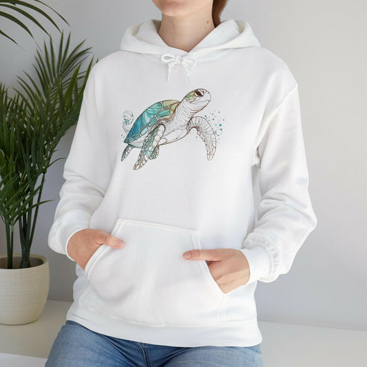 Serene Sea Turtle Hoodie - Oceanic Unisex Sweatshirt.