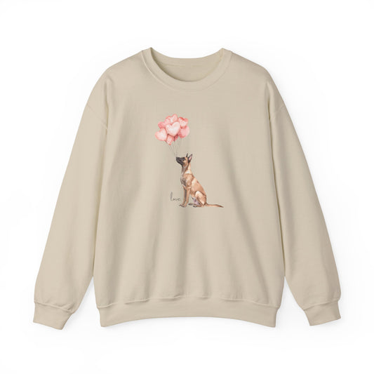 Heart Balloons Malinois Sweatshirt | Pet Den Edition