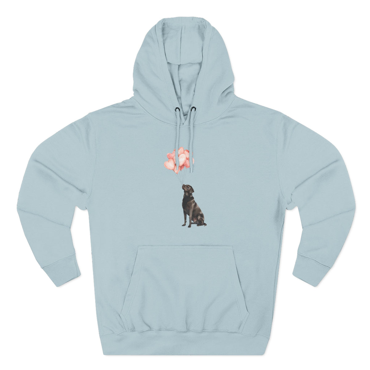 Black Labrador Heart Balloons Hoodie