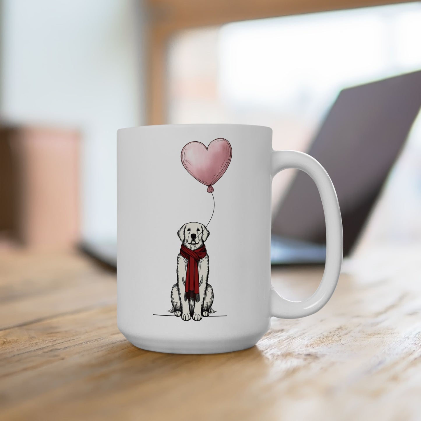 The Heartfelt Herald Golden Retriever Art Mug | 15oz