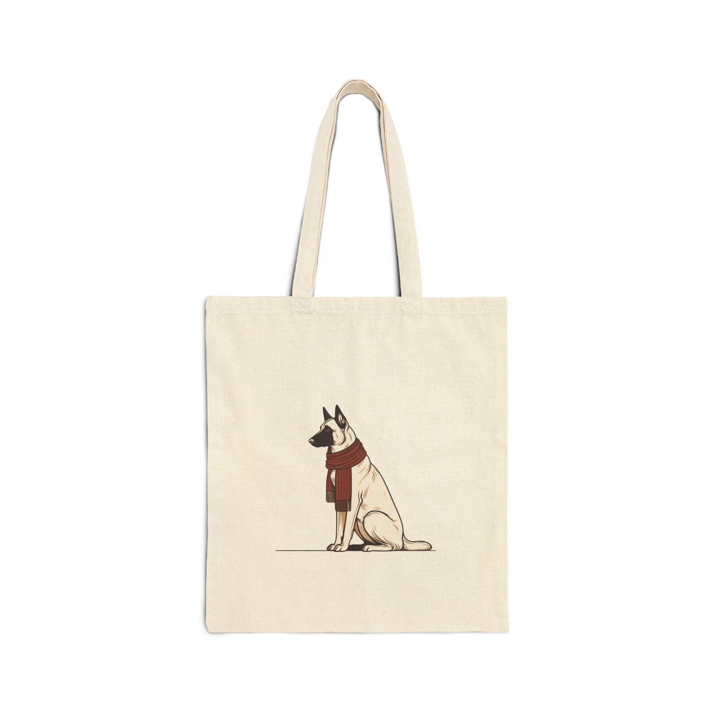 Belgian Malinois Scarf Bear Premium Canvas Tote | Cozy Den Edition