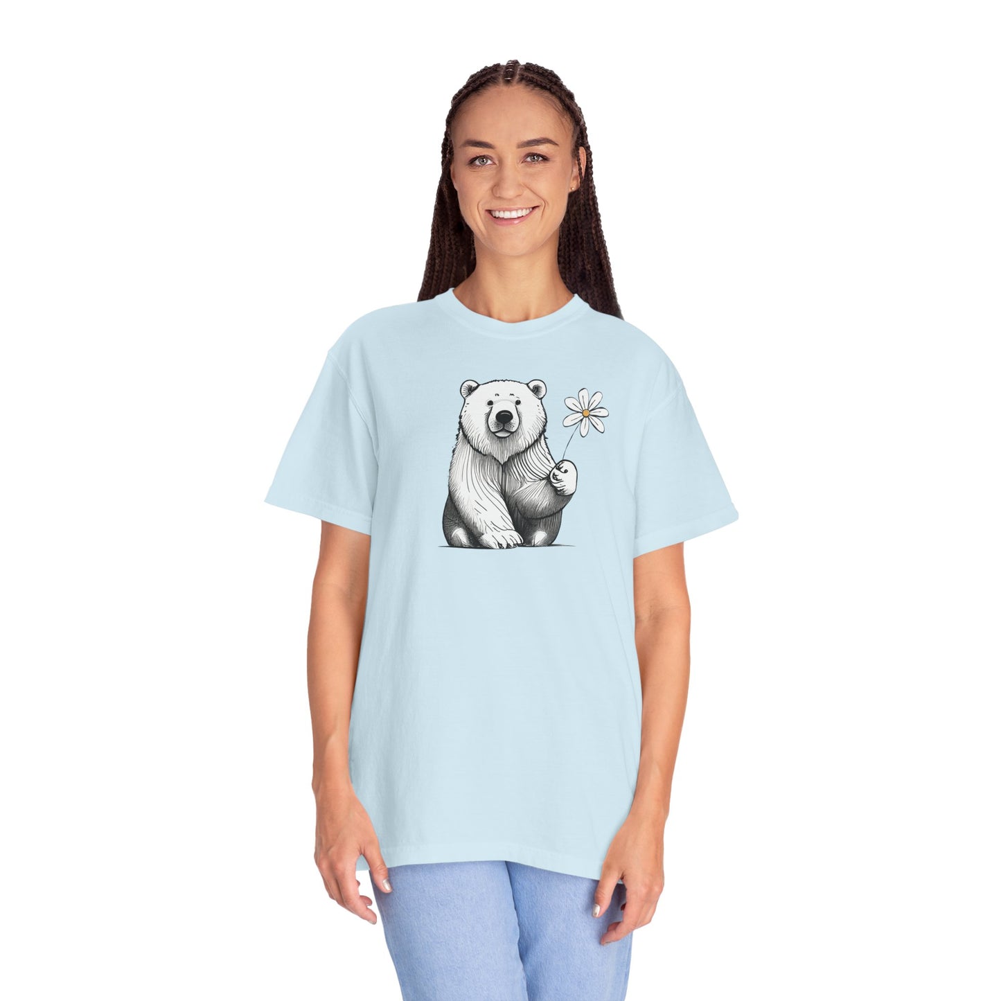 Engraved Bear & Daisy Graphic Tee | Comfort Colors® Heritage Artisan Sketch Shirt