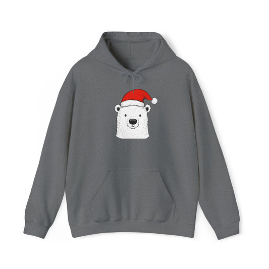 Cute Polar Bear Santa Hat Hoodie