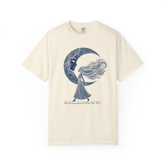 Moon Goddess "She Remembered Who She Was" Comfort Colors T-Shirt
