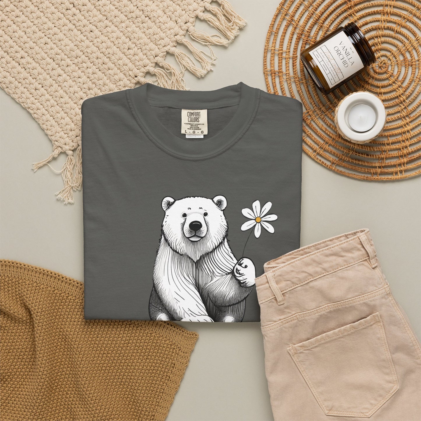 Wildflower Polar Bear Comfort Colors Tee