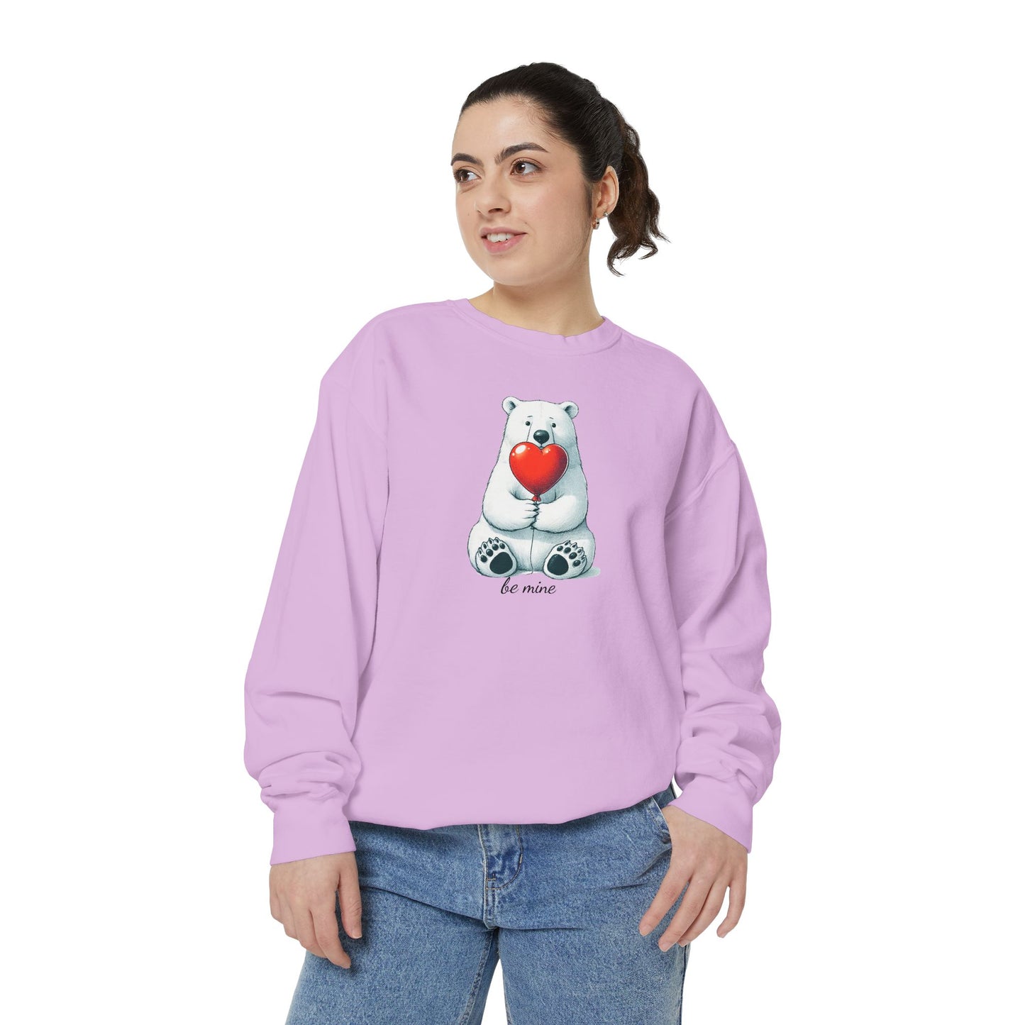 Be Mine Polar Bear Comfort Colors Sweatshirt