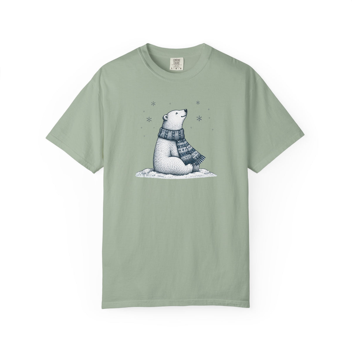 Winter Scarf Polar Bear Comfort Colors Tee