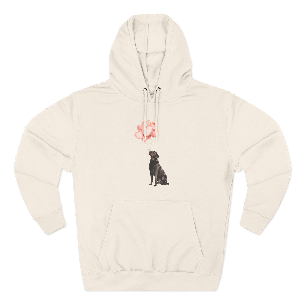 Black Labrador Heart Balloons Hoodie