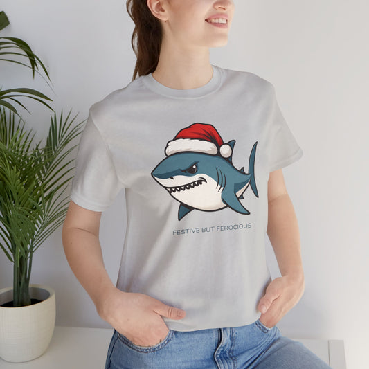 Festive but Ferocious Shark Christmas T-Shirt