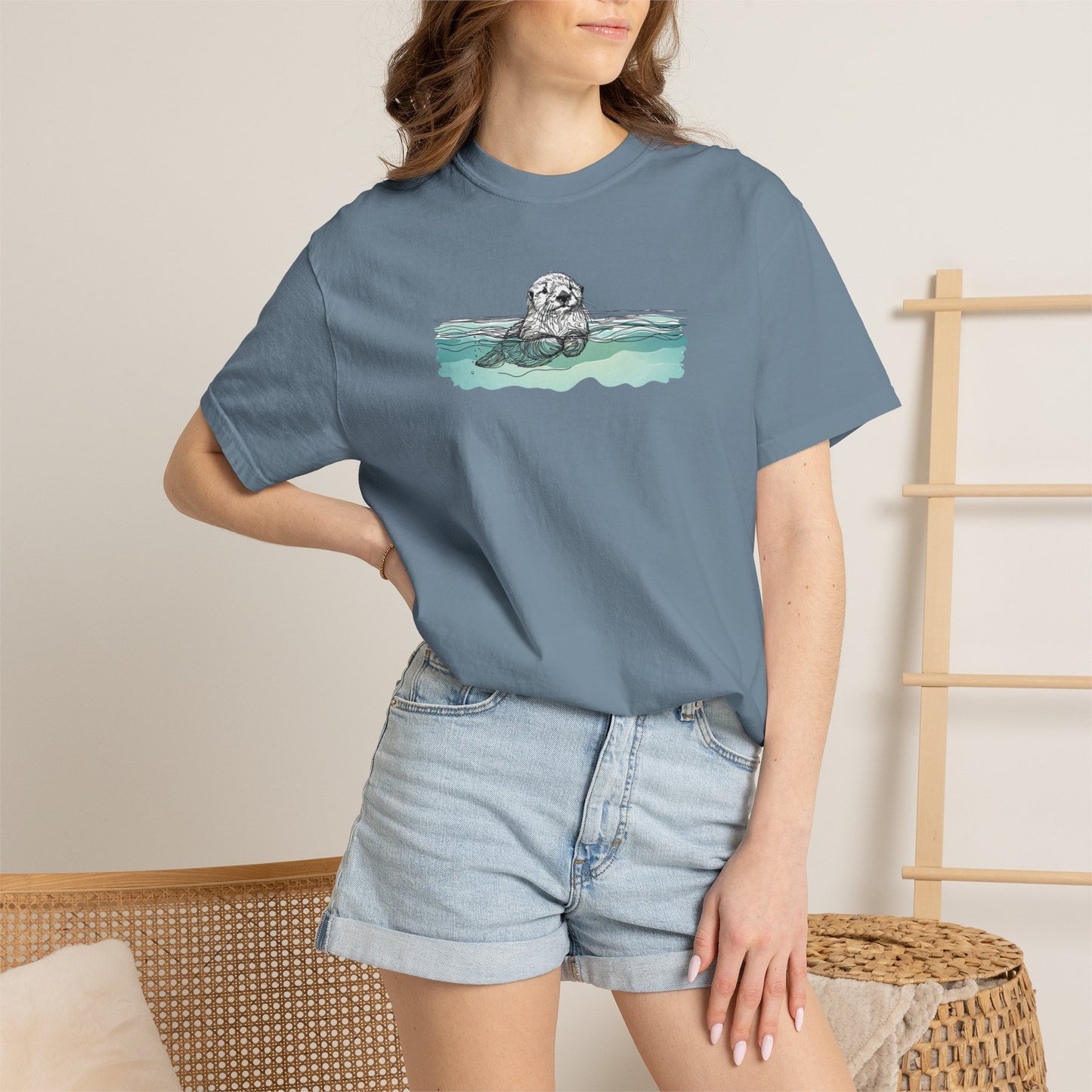 Otter in the Water Comfort Colors Tee