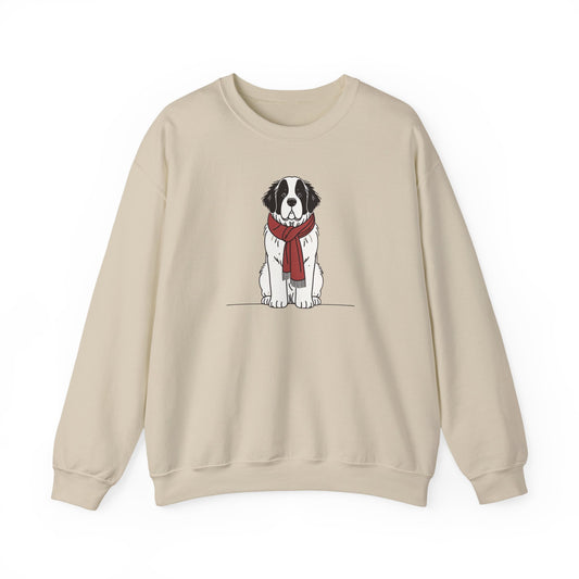 Adult Saint Bernard Scarf Premium Sweatshirt | Cozy Den Edition