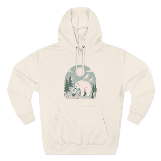 Polar Bear Green Meadow Hoodie