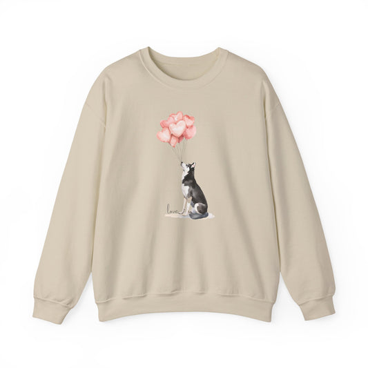 Husky Heart Balloons Sweatshirt | Pet Den Edition