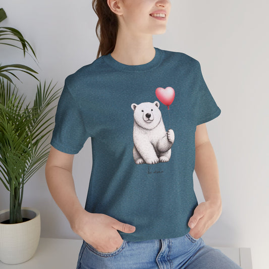 Be Mine Polar Bear T-Shirt, Heart Balloon Valentine Tee