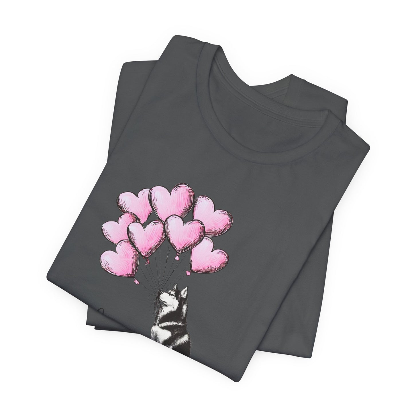 Husky Love Heart Balloon T-Shirt