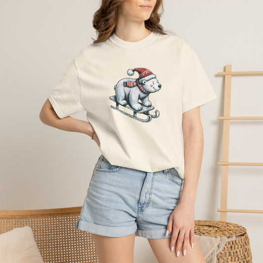 Let It Snow Polar Bear Comfort Colors Tee