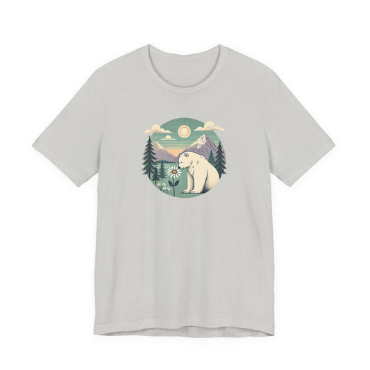 Sunset Polar Bear Tee | Nature-Inspired Mountain Graphic T-Shirt
