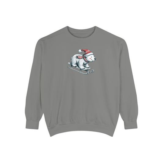 Let It Snow Polar Bear Comfort Colors Sweatshirt