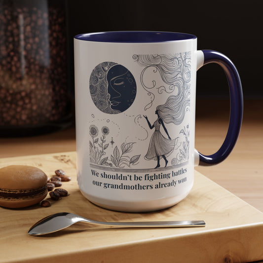 Feminist Mug, Empowering Quote, Moon Illustration