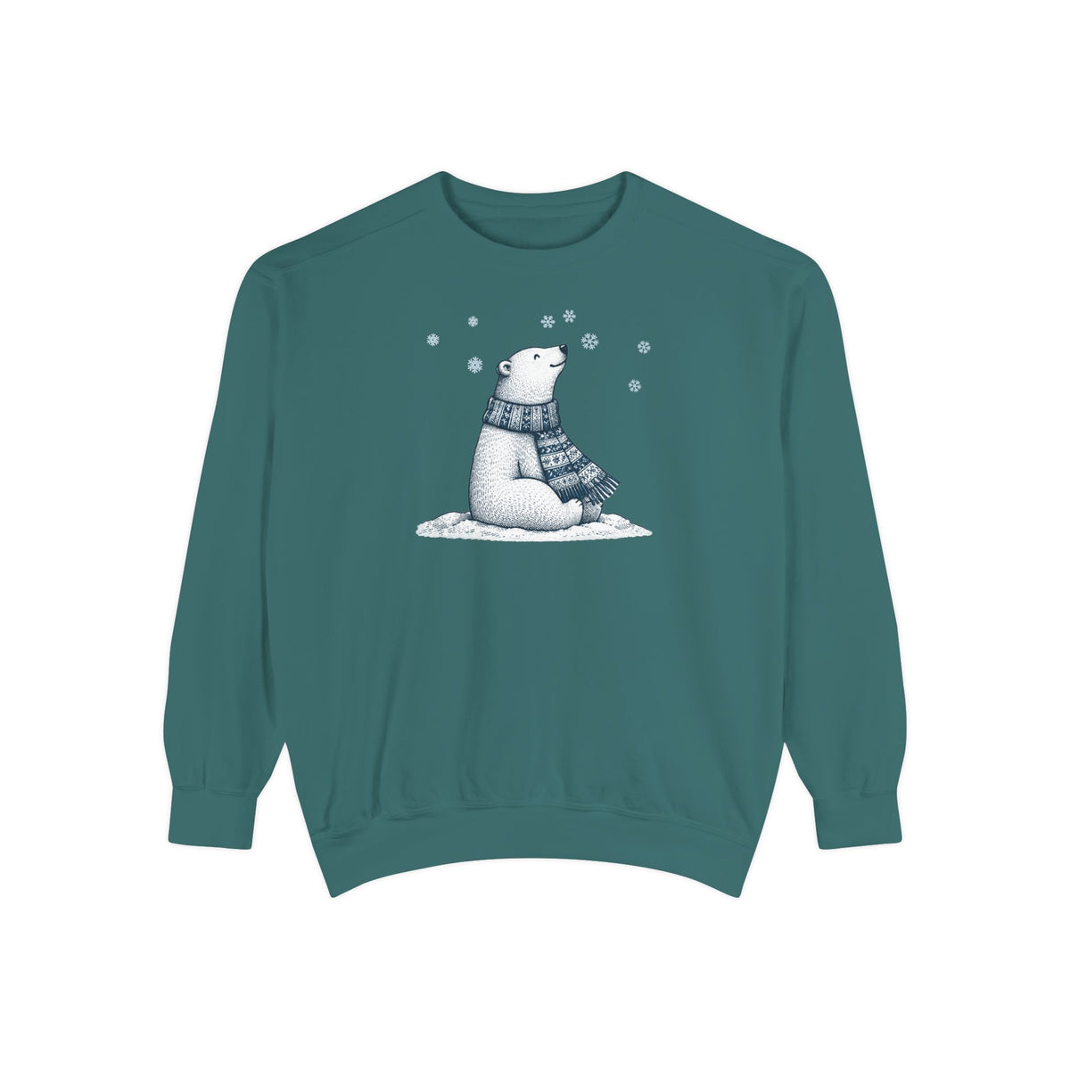 Winter Scarf Polar Bear Cozy Crewneck Sweatshirt