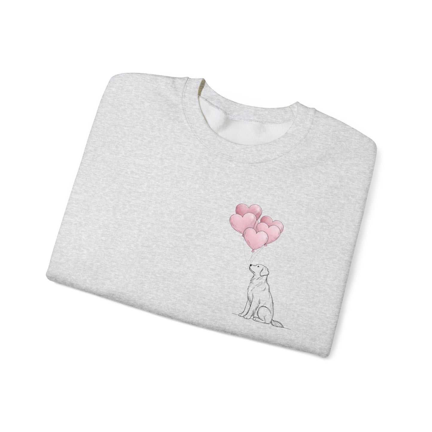 Golden Heart Balloon Sweatshirt | Minimalist Pup Edition