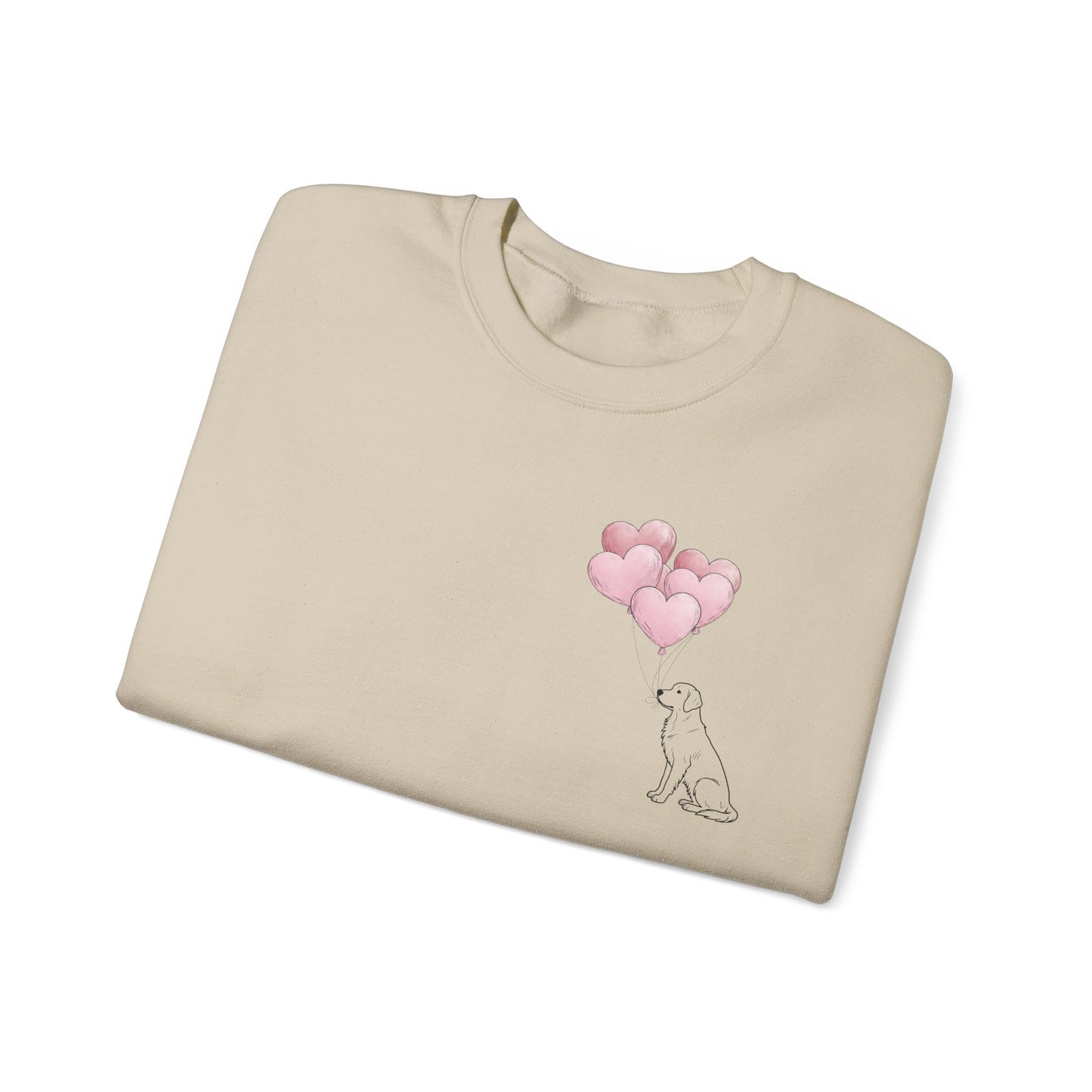 Golden Retriever Heart Balloons Sweatshirt | Pet Den Edition