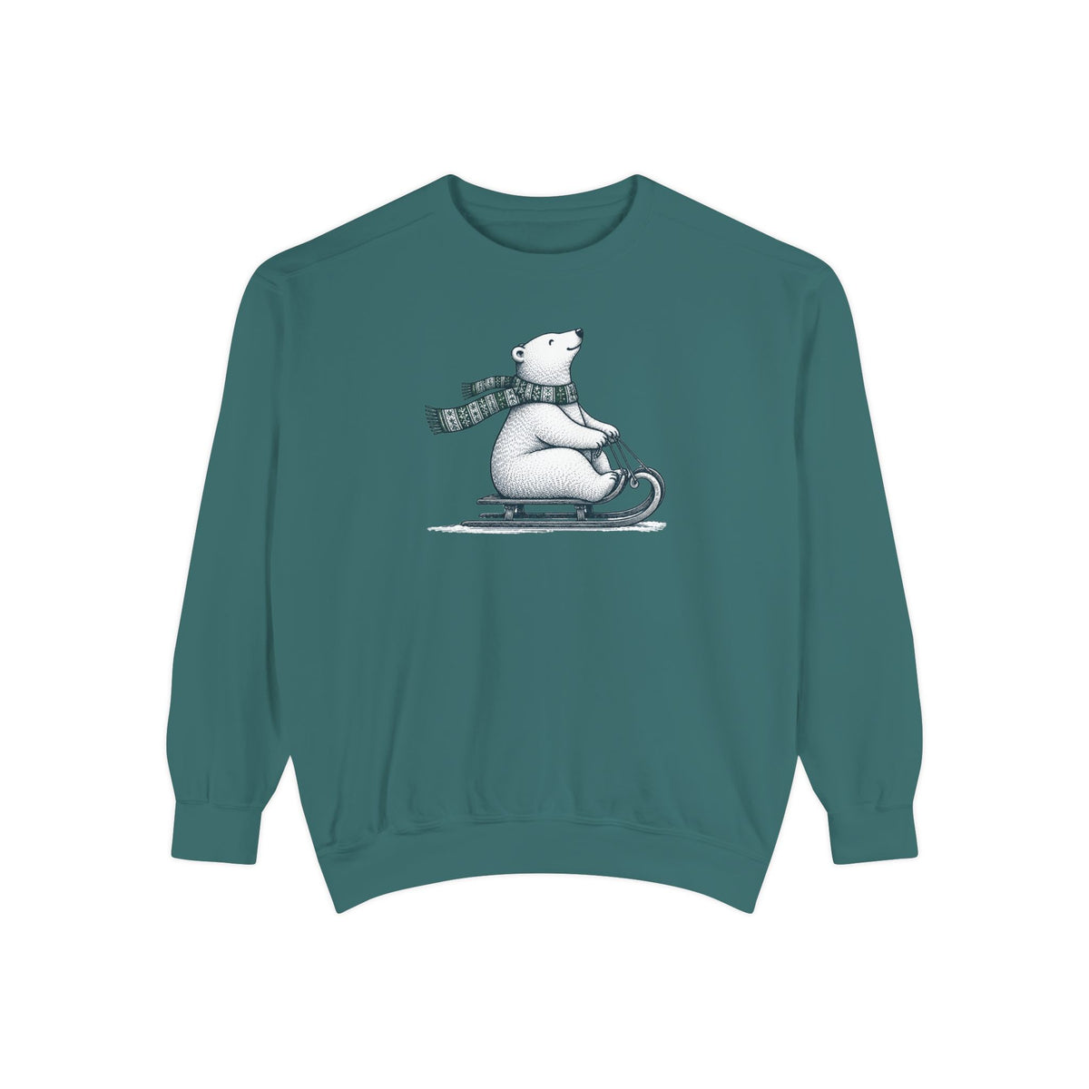 Polar Bear Sledding Sweatshirt | Cozy Winter Bear