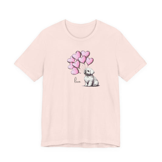 Maltese With Heart Balloons Tee