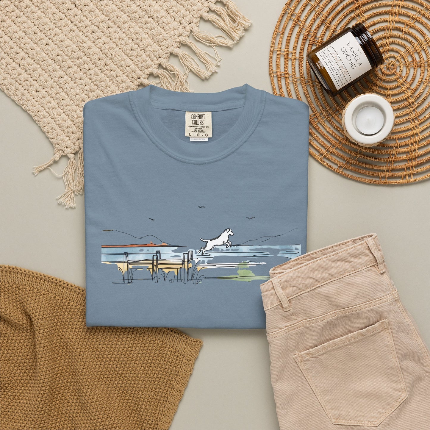 Watercolor Lake Dog Tee