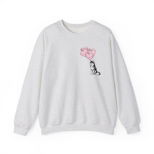 Husky Heart Balloons Sweatshirt | Pet Den Edition