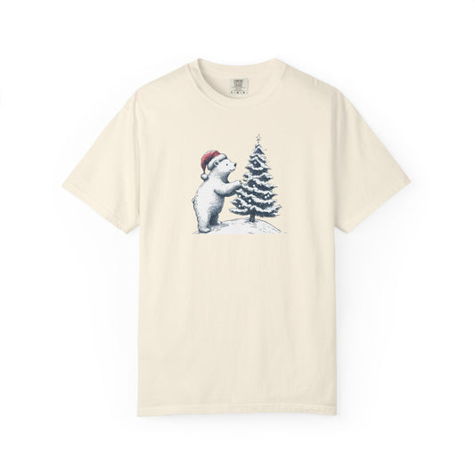 Comfort Colors Polar Bear Christmas Tree Tee
