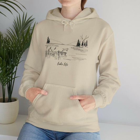 Lake Life Dog Hoodie -Hooded Sweatshirt for Outdoor Lovers.