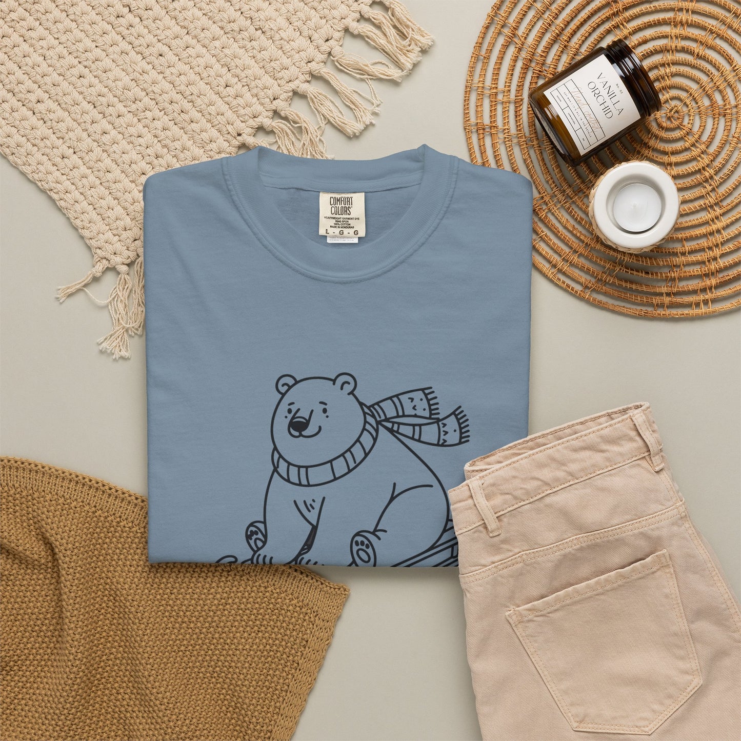 Polar Bear Sledding Comfort Colors Tee