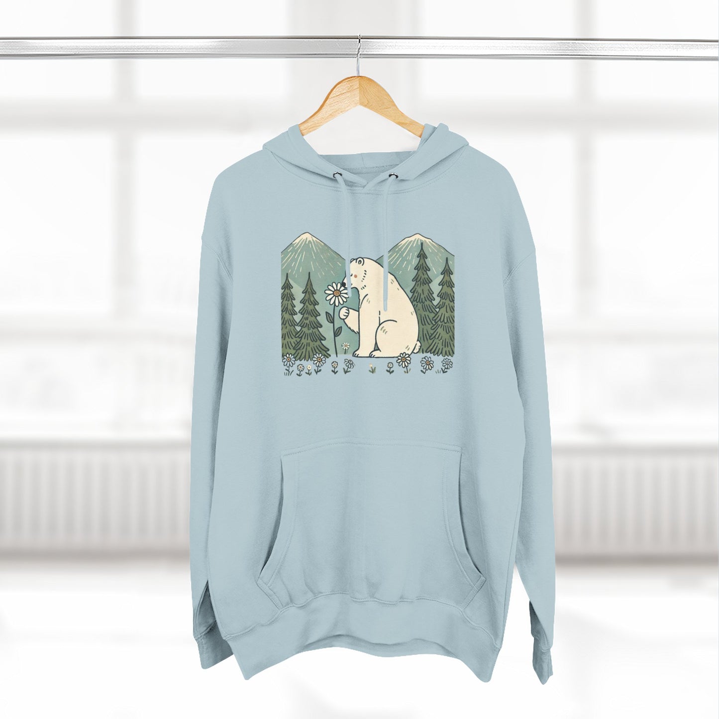 Wildflower Polar Bear Hoodie