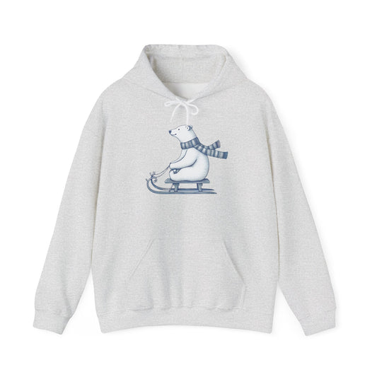 Sledding Polar Bear Sketch Hoodie | Polar Den Edition