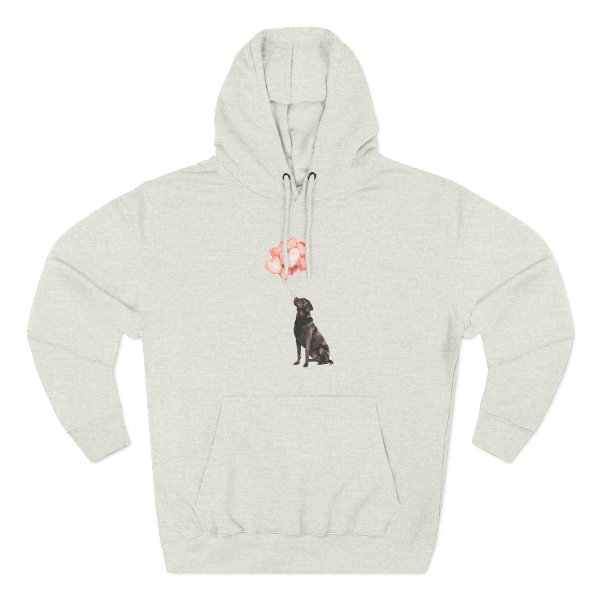 Black Labrador Heart Balloons Hoodie