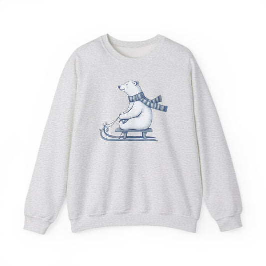 Sledding Polar Bear Sketch Sweatshirt | Polar Den Edition