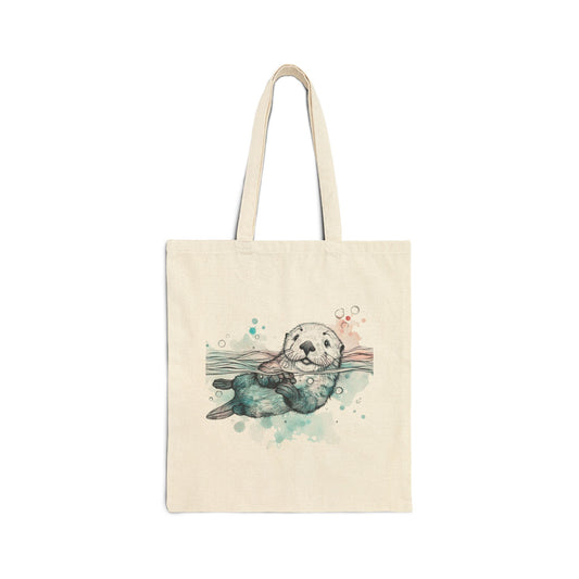 The Floating Otter Canvas Tote