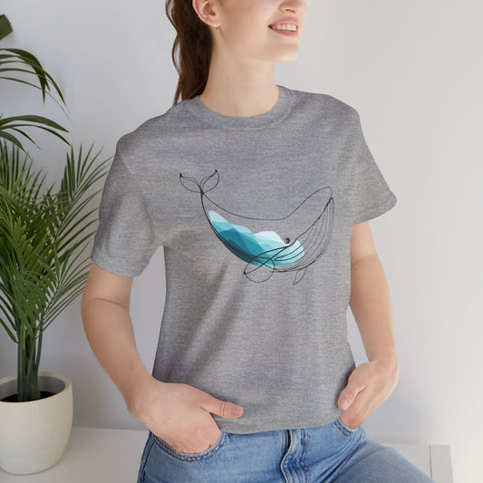 Whale Line Art Tee | Ocean Graphic T-Shirt