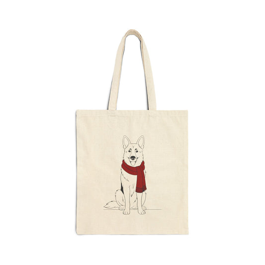 Minimalist Winter German Shepherd Tote Bag