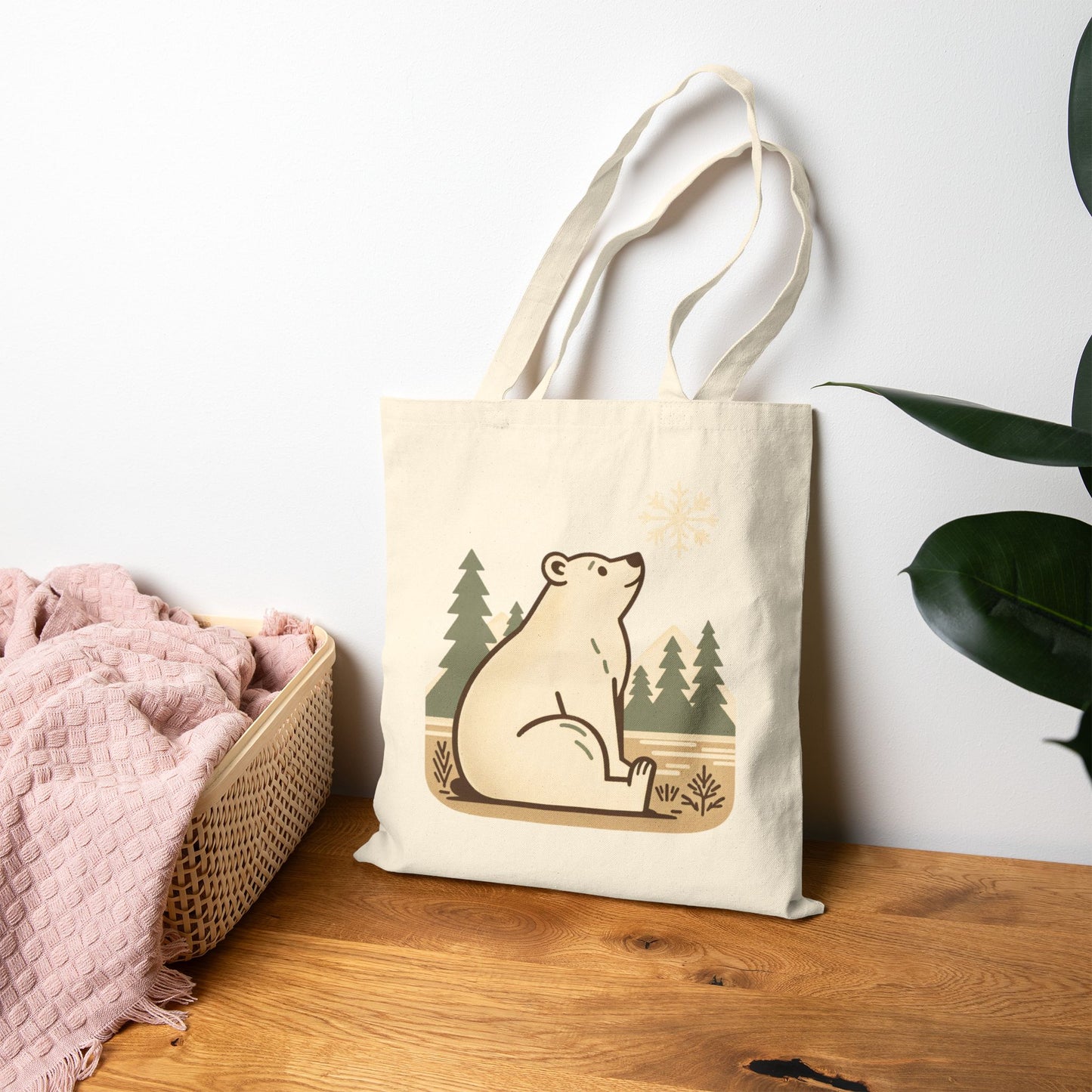 Polar Bear in Pines Double-Sided Heritage Tote | Polar Den